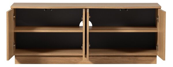 Szafka pod TV z litego drewna dębowego w naturalnym kolorze 133x52x45 cm Zuma – WOOOD