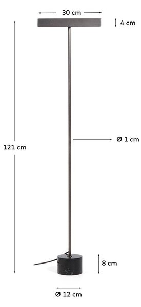 Czarna lampa stojąca (wysokość 121 cm) Lynor – Kave Home