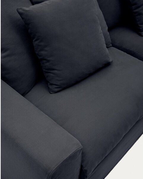 Antracytowa lniana sofa 340 cm Nora – Kave Home