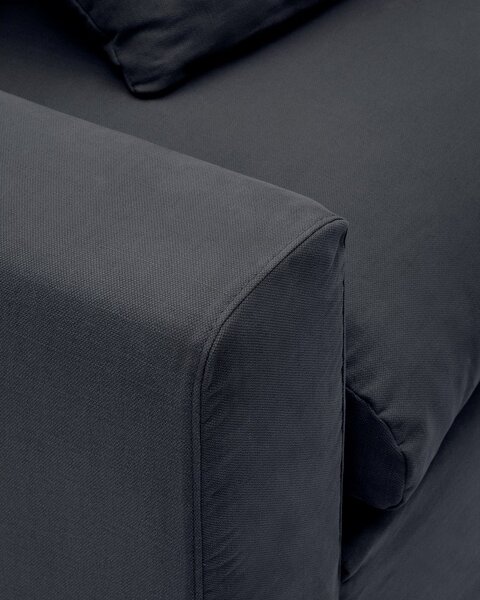 Antracytowa lniana sofa 240 cm Nora – Kave Home