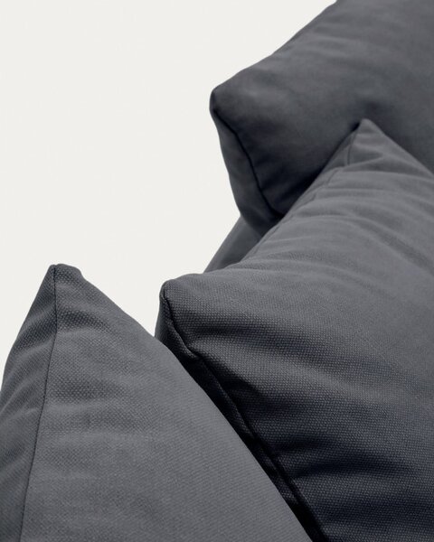 Antracytowa lniana sofa 340 cm Nora – Kave Home