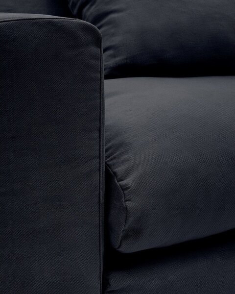 Antracytowa lniana sofa 240 cm Nora – Kave Home