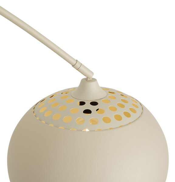 Nowoczesna Lampa Łukowa Beżowa z Marmurową Podstawą - XXL