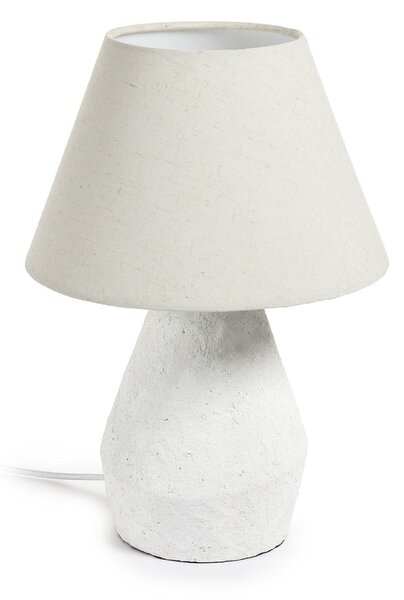 Biała lampa stołowa z tekstylnym kloszem (wys. 43 cm) Noara – Kave Home