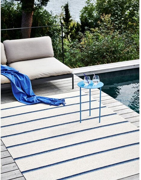 Niebiesko-kremowy chodnik odpowiedni na zewnątrz 70x180 cm Olle Blue Vanilla – Pappelina