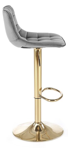 Szary pikowany hoker glamour tapicerowany welurem E4-N21