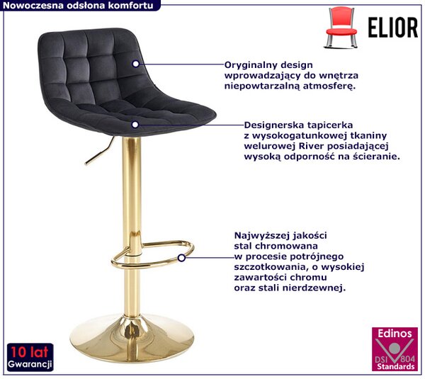 Czarny welurowy hoker glamour K7-P39