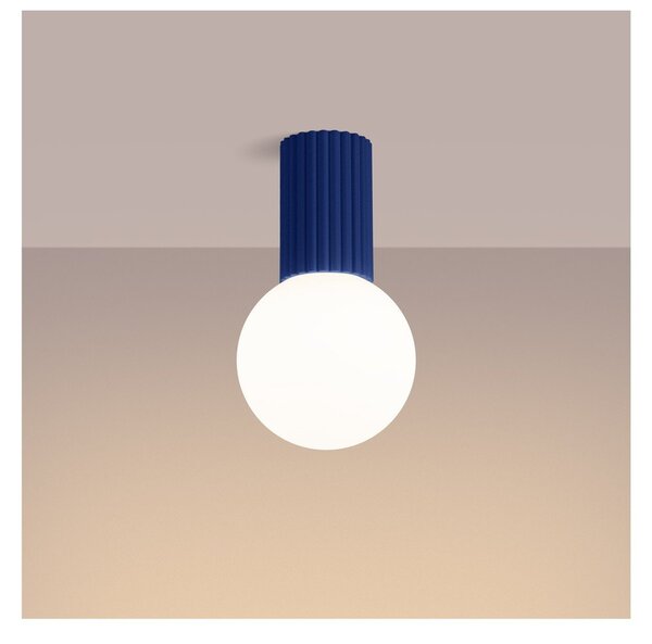 Niebieska lampa sufitowa ze szklanym kloszem ø 12 cm Orbital – Sollux