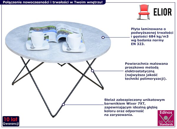Nowoczesny stolik kawowy beton F1-H20