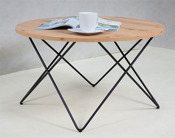 Industrialny stolik kawowy dąb artisan N3-C59