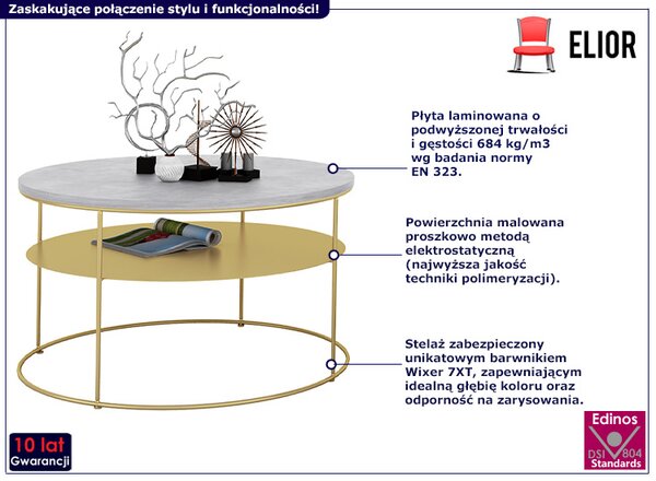Dwupoziomowy stolik kawowy beton Z7-M06