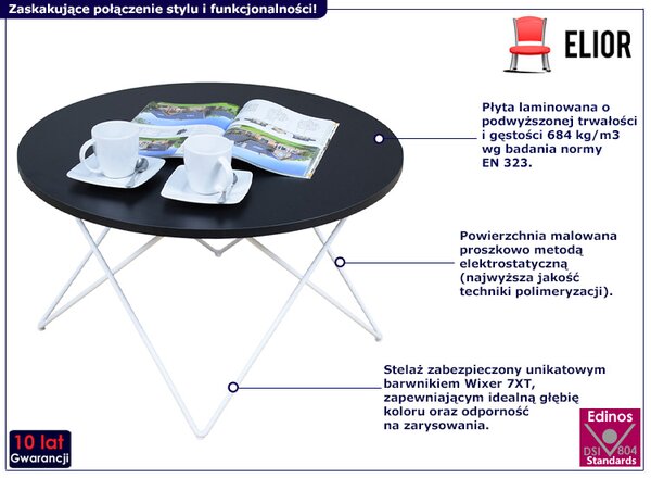 Nowoczesny stolik kawowy z czarnym blatem F7-T79