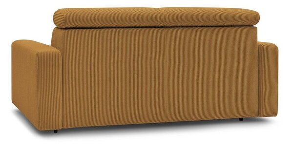 Musztardowa sztruksowa rozkładana sofa 195 cm Monaco – Bobochic Paris