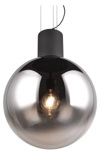 Czarna lampa wisząca LED ze szklanym kloszem ø 50 cm Cipallone – CINQUE
