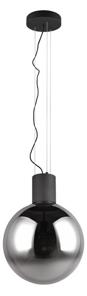 Czarna lampa wisząca LED ze szklanym kloszem ø 50 cm Cipallone – CINQUE