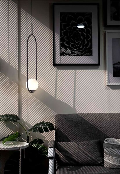 Wisząca lampa elipsa z białym kloszem T5-Z53