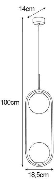 Podwójna lampa wisząca z bursztynowymi kloszami - 6X A199 C6-E84