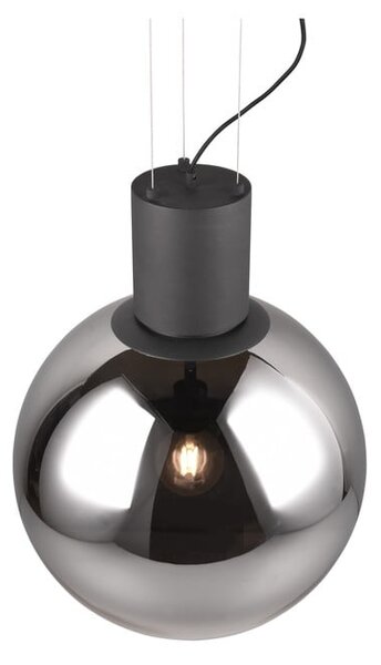 Czarna lampa wisząca LED ze szklanym kloszem ø 50 cm Cipallone – CINQUE
