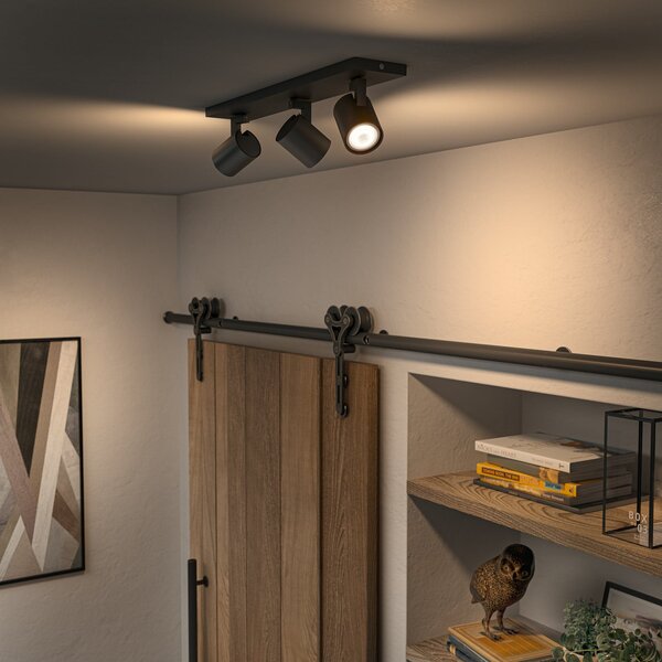 Lampa Sufitowa Philips Hue, Philips Hue Runner, ściemnialny, czarny, salon, aluminium, nowoczesny