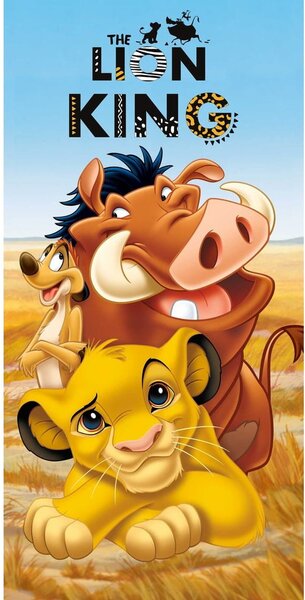 Niebiesko-brązowy bawełniany ręcznik dziecięcy 70x140 cm Lion King – Jerry Fabrics