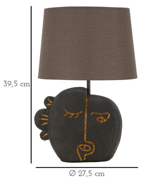 Brązowa lampa stołowa z tekstylnym kloszem (wysokość 39,5 cm) Tribal – Mauro Ferretti