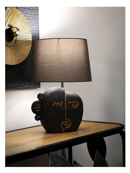 Brązowa lampa stołowa z tekstylnym kloszem (wysokość 39,5 cm) Tribal – Mauro Ferretti