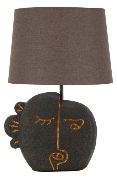 Brązowa lampa stołowa z tekstylnym kloszem (wysokość 39,5 cm) Tribal – Mauro Ferretti