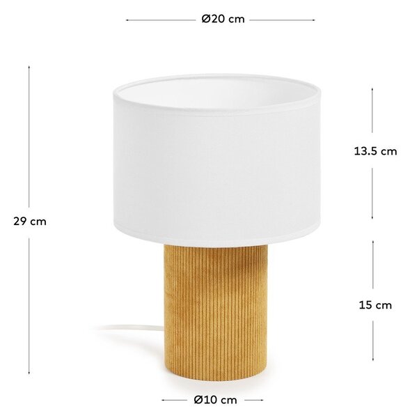 Musztardowo-biała lampka dziecięca Bianella – Kave Home