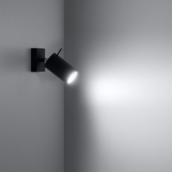 Czarna metalowa lampa punktowa ø 6 cm Etna – Sollux