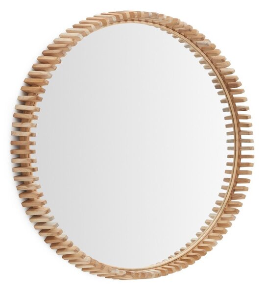 Lustro ścienne z drewnianą ramą ø 80 cm Polke – Kave Home