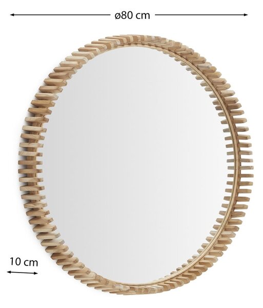 Lustro ścienne z drewnianą ramą ø 80 cm Polke – Kave Home
