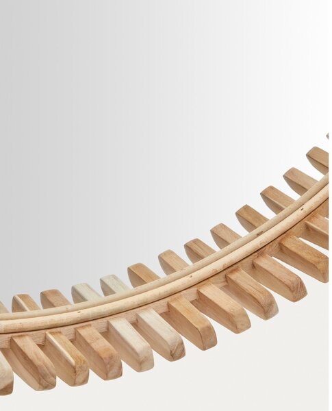 Lustro ścienne z drewnianą ramą ø 80 cm Polke – Kave Home