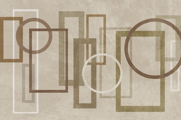 Fototapety Geometryczne, teksturowane kształty, w tym prostokąty i koła, w odcieniach ziemi, Tapety Wyjątkowe, w10031v1 : Uwalls.pl