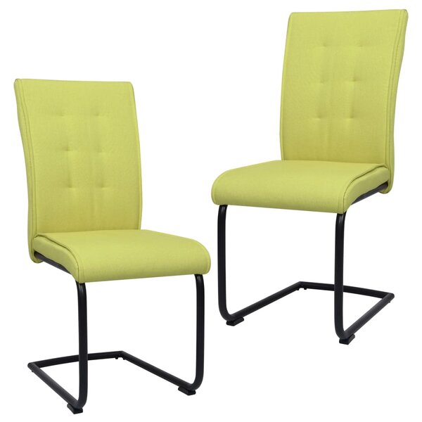 Wspornikowe krzesła stołowe, 2 szt., zielone, tkanina