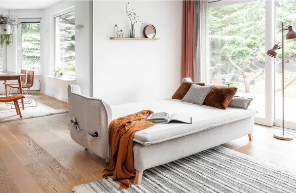 Kremowa rozkładana sofa 225 cm Charming Charlie – Miuform