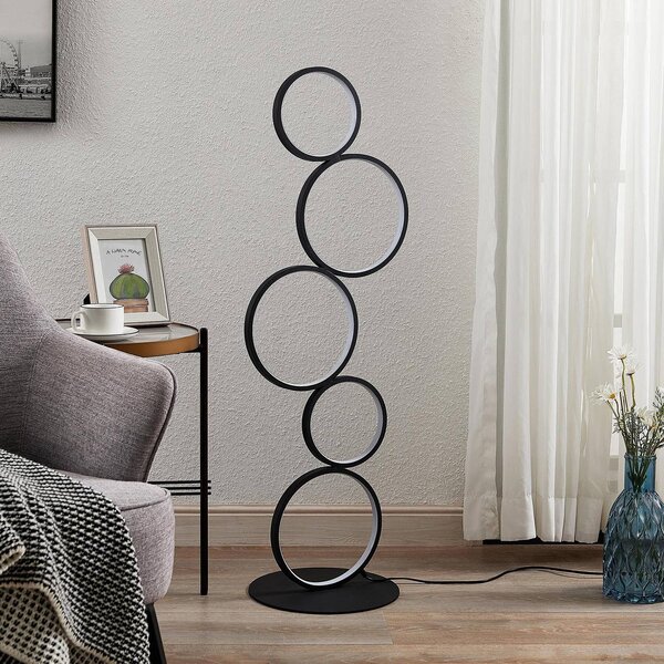 Lampa stojąca LED Jacek Lindby, czarny, salon / jadalnia, metal, nowoczesny
