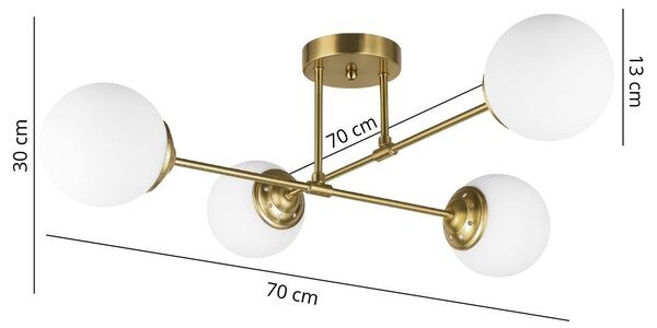 NOWOCZESNA LAMPA SUFITOWA WISZĄCA SZCZOTKOWANE ZŁOTO FINO W4