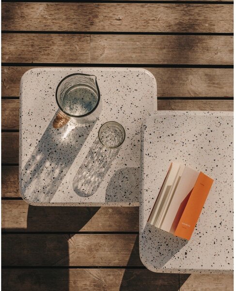 Biały stolik z lastryko 48x48 cm Saura – Kave Home