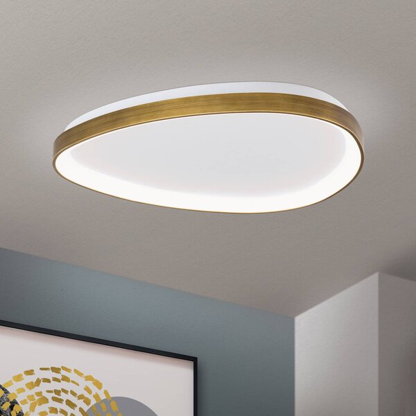 ORION Lampa sufitowa LED Charlie, brązowy / mosiężny, salon / jadalnia, tworzywo sztuczne, nowoczesny