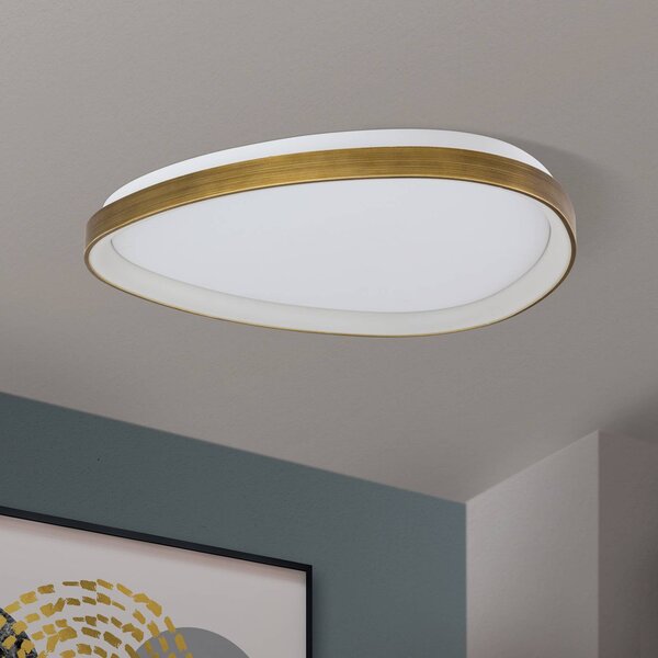 ORION Lampa sufitowa LED Charlie, brązowy / mosiężny, salon / jadalnia, tworzywo sztuczne, nowoczesny