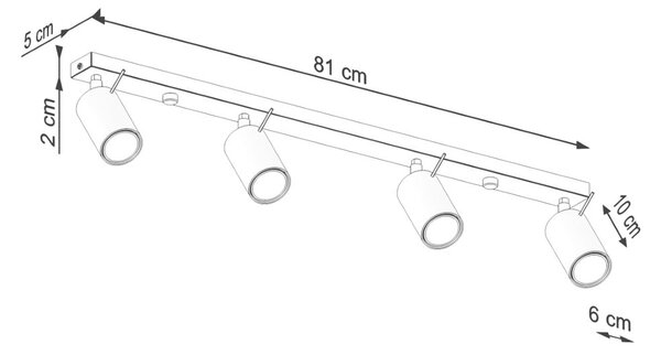 Kremowa lampa punktowa 6x81 cm Etna – Sollux