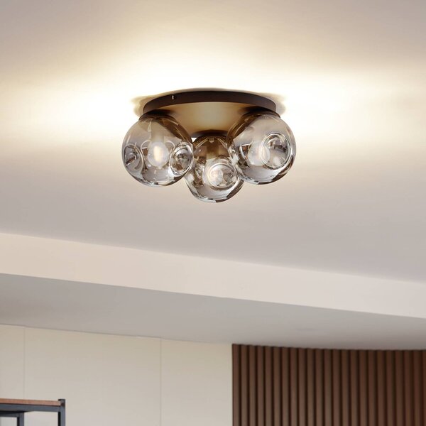 Lindby Lampa sufitowa Valentina, możliwość ściemniania, brązowy / rdzawy, salon / jadalnia, metal, design