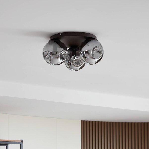 Lindby Lampa sufitowa Valentina, możliwość ściemniania, brązowy / rdzawy, salon / jadalnia, metal, design