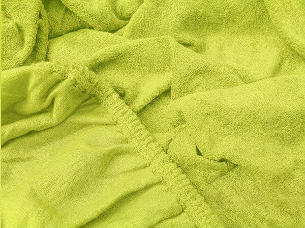 Prześcieradło frotte PREMIUM limonkowe 160x200 cm