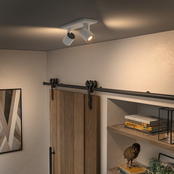Lampa Sufitowa Philips Hue, Philips Hue Runner, ściemnialny, biały, salon, aluminium, nowoczesny