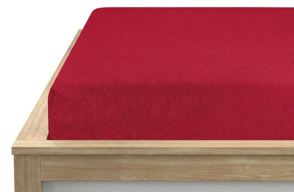 Froté prześcieradło PREMIUM czerwone 180x200 cm