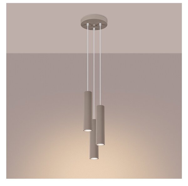 Szarobrązowa metalowa lampa wisząca ø 19,5 cm Gleam – Sollux
