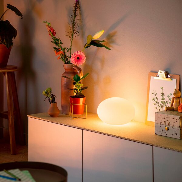 Lampa Stołowa Philips Hue, Flourish, ściemnialny, biały, salon, szkło, nowoczesny
