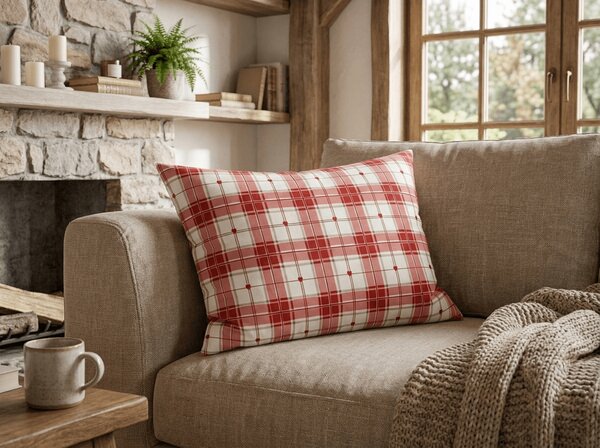Poszewka na poduszkę z mikrofibry TARTAN HEART 50x70 cm, kolorowa