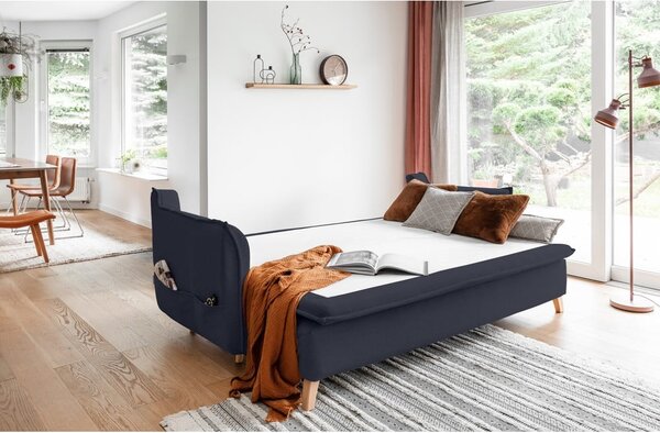 Ciemnoszara/antracytowa rozkładana sofa 225 cm Charming Charlie – Miuform